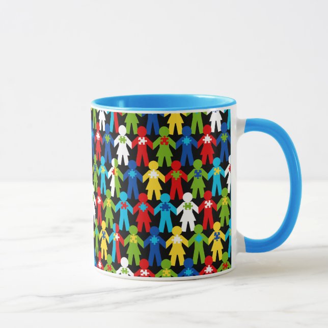 Caneca Quebra-cabeça do café da Copa do Espectro Autismo (Direita)