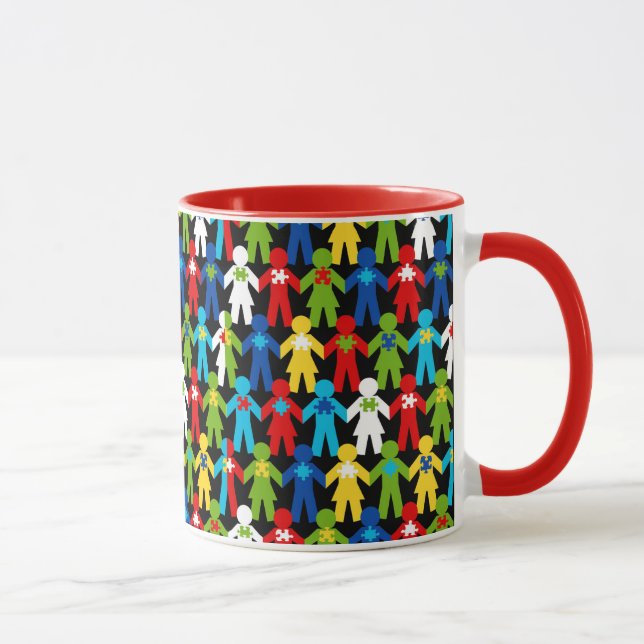 Caneca Quebra-cabeça do café da Copa do Espectro Autismo (Direita)