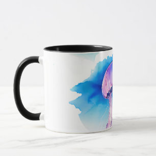 Caneca Quebra-cabeça - Série Watercolor: águas-vivas