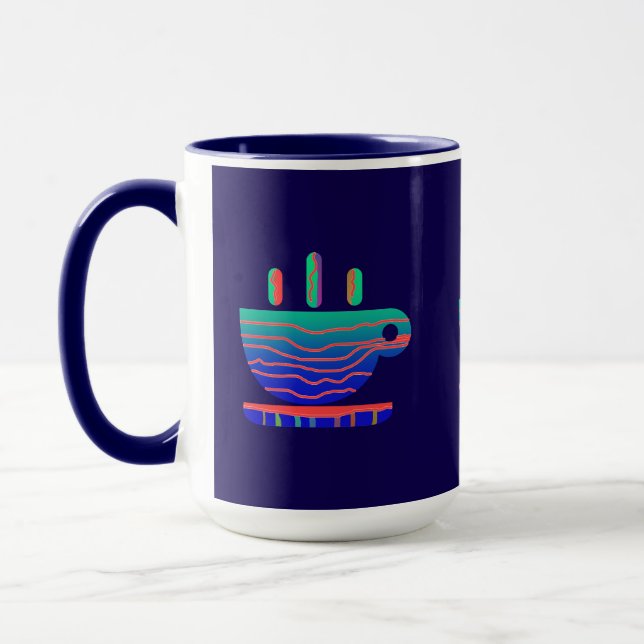 Caneca Quebra de café com gradiente azul (Esquerda)
