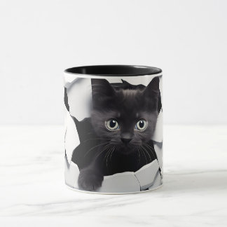 Caneca Quebra-Mama de Sublimação de Gato Preto 3D