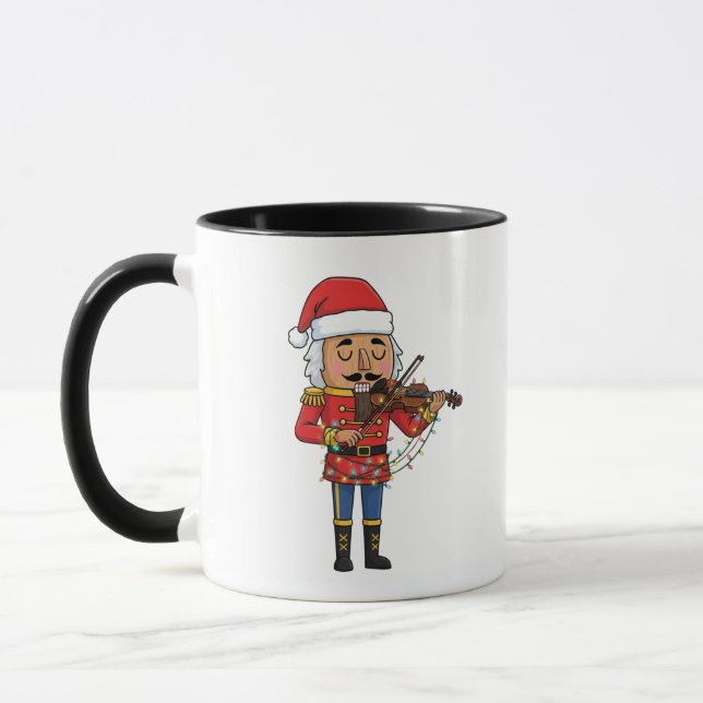Caneca Quebra-Nozes Soldado de Brinquedo Violino Clássico (Esquerda)