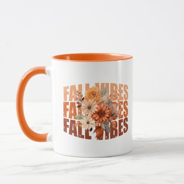 Caneca Queda de vibes aquáticas flores silvestres folhas (Esquerda)