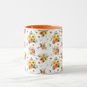 Caneca Queda Floral Laranja