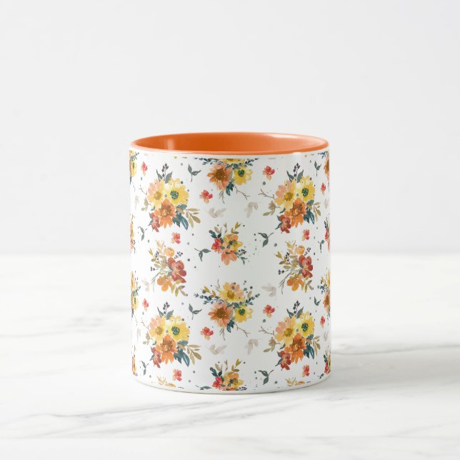 Caneca Queda Floral Laranja (Centro)