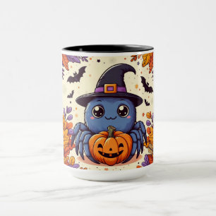 Caneca Queda/outono/aranha/bruxa/halloween
