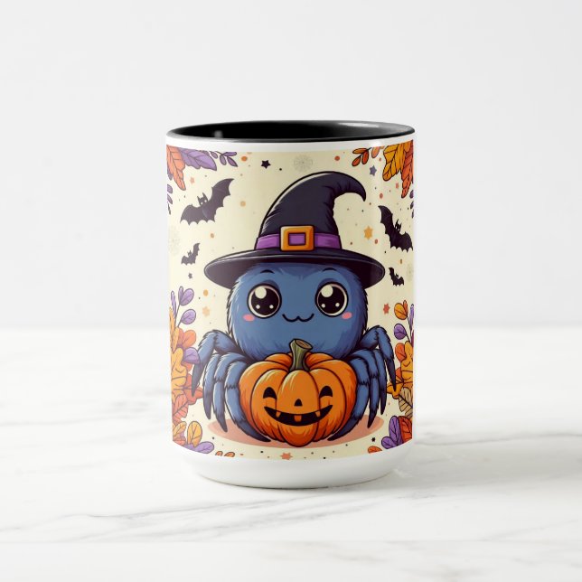 Caneca Queda/outono/aranha/bruxa/halloween (Centro)