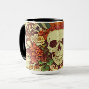 Caneca Queda/outono/Halloween/abóbora/esqueleto