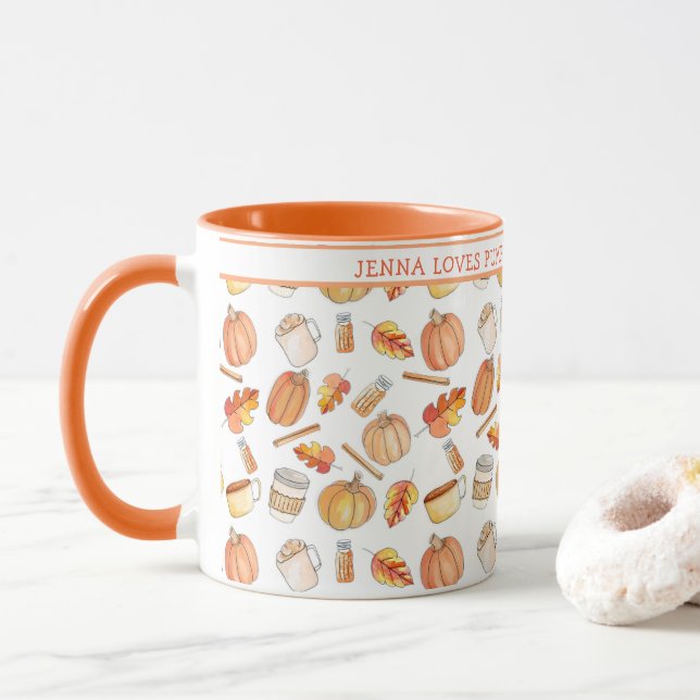 Caneca Queda Whimesp Pumpkin Spice 2 Tone Mug (Com Donut)