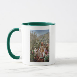Caneca Queen Guinevere's Maying c. 1900, por John Collier