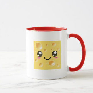 Caneca Queijo feliz bonito de Kawaii