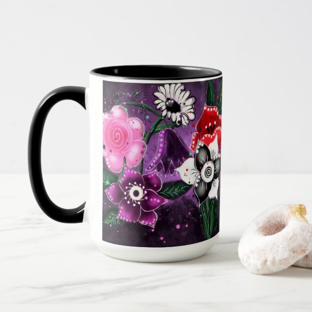 Caneca Queijo-preto-rosado-branco-palha-margarida-rosada- (Com Donut)