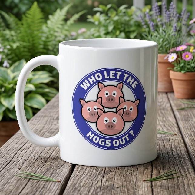 Caneca Quem Deixou os Porcos Sair - Paródia Divertida de  (Criador carregado)