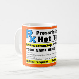 Caneca quente do chá da prescrição