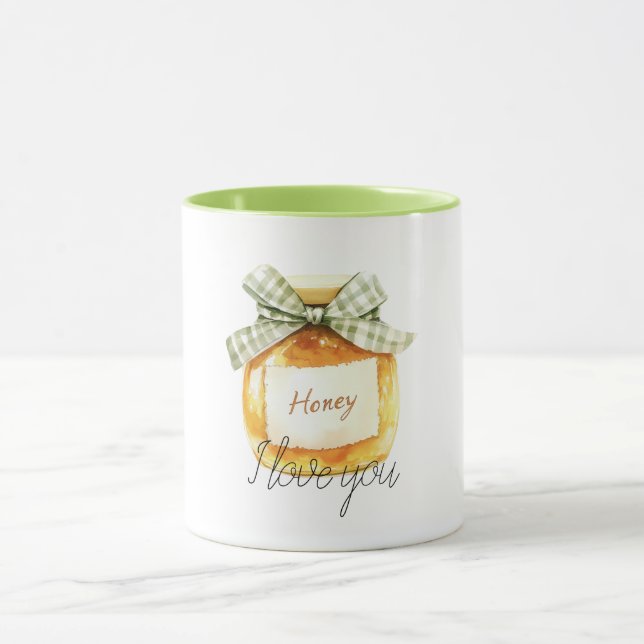 Caneca Querida, eu amo você Pote de Mel (Centro)