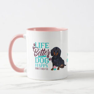 Caneca Querido Brown Dachshund Dog ama MOM Aniversário
