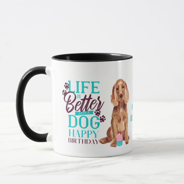 Caneca Querido Cocker Spaniel Dog ama MOM Aniversário (Esquerda)