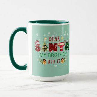 Caneca Querido Papai Noel Meu Irmão Fez Isso Clássico Nat