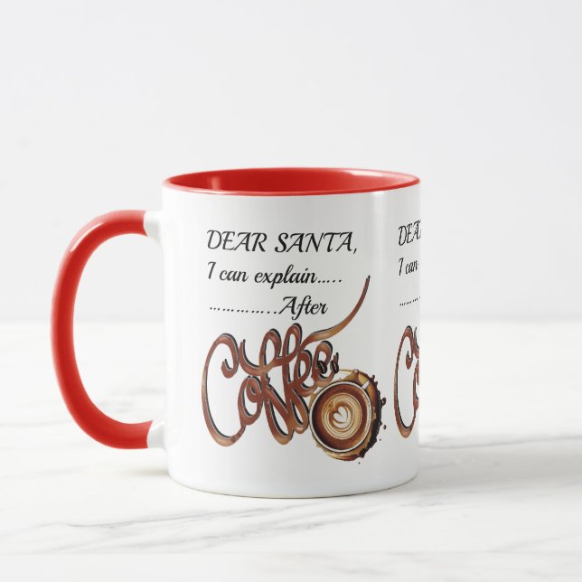 Caneca Querido Papai Noel, Posso Explicar Depois do Café  (Esquerda)