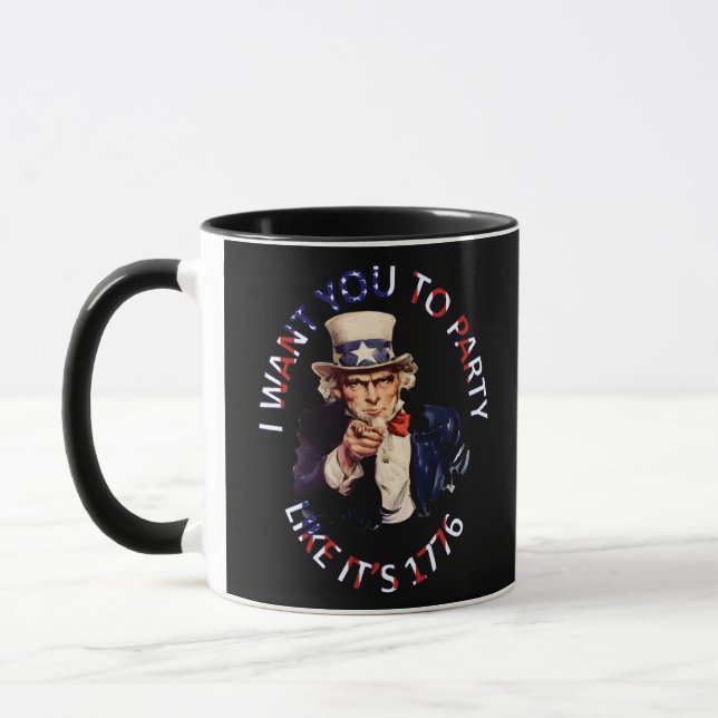 Caneca Quero que festejas como se fosse 1776 (Esquerda)