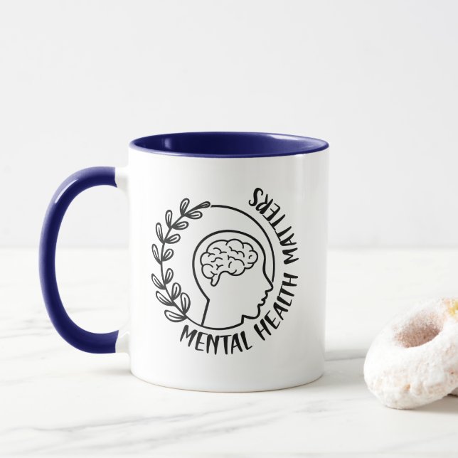 Caneca Questões de saúde mental (Com Donut)