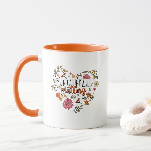 Caneca Questões de saúde mental (Com Donut)