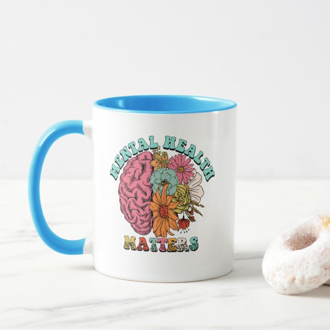 Caneca Questões de saúde mental (Com Donut)
