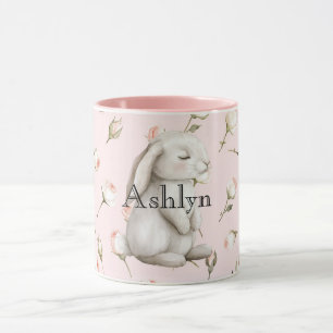 Caneca Quic Pink Bunny Rosa Floral