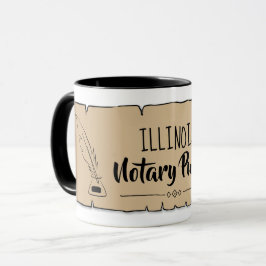 Caneca Quill de penas de rolagem pública do Illinois