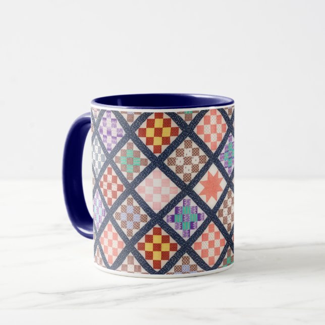 Caneca Quilt Pattern Art Cup (Frente Esquerda)