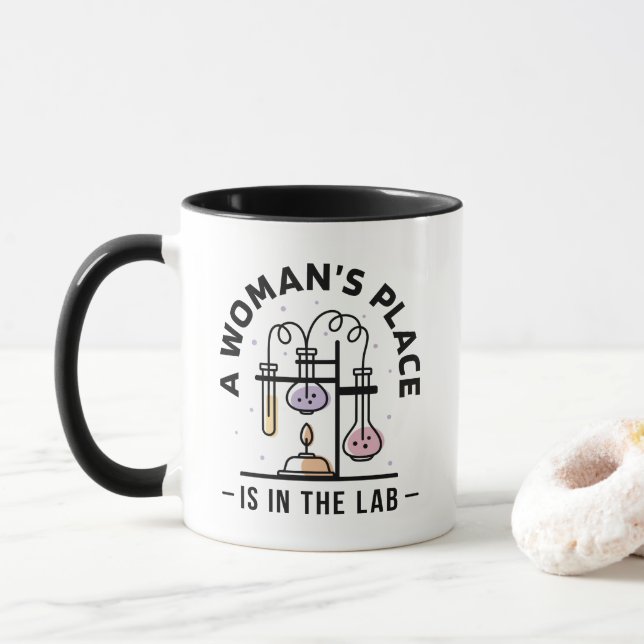 Caneca Química Trabalho Mulheres Lugar (Com Donut)