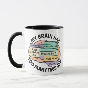 Caneca Quirky Brain Mug Presente Engraçado do Pensador