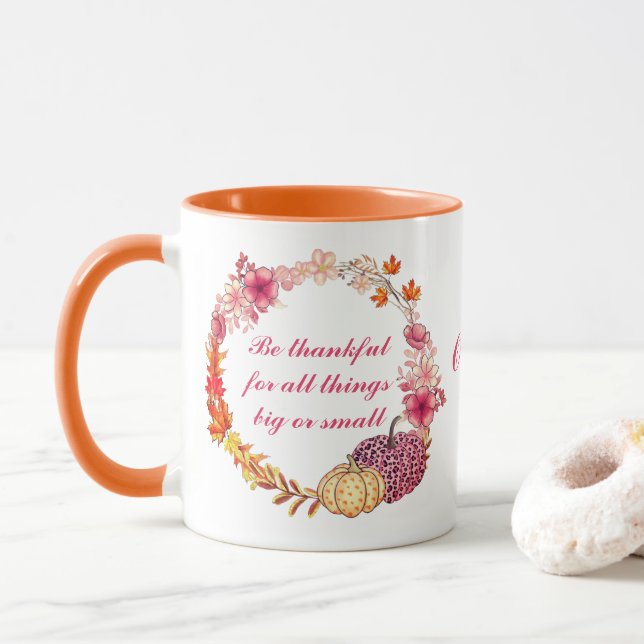 Caneca Quitação de Fall Wreath (Com Donut)