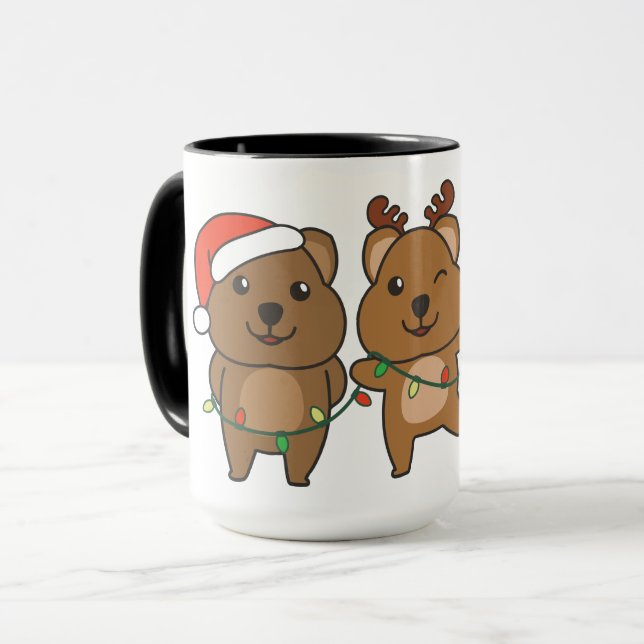 Caneca Quokas de Natal de Quokas (Frente Esquerda)