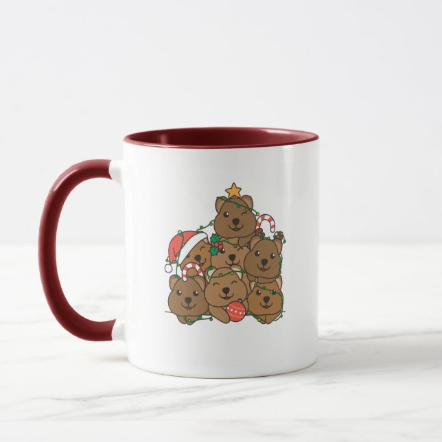 Caneca Quokka Árvore de Natal Feliz Natal (Esquerda)