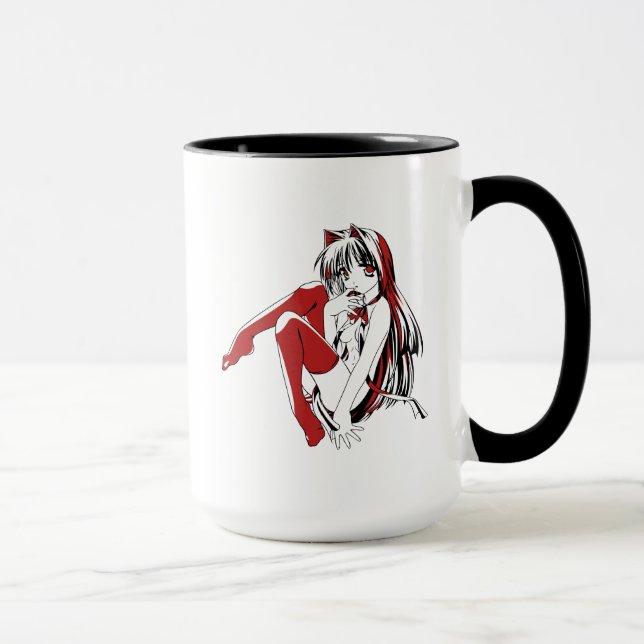 Caneca R & B Manga, Neko Catgirl Furry Loli Anime (Direita)