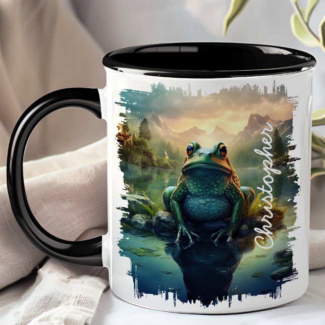 Caneca Rã pela Reflexão do Lago da Montanha (Criador carregado)