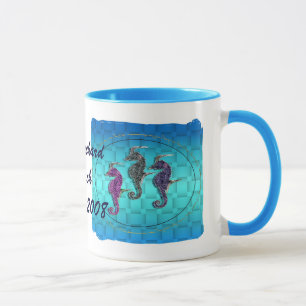 Caneca Raça de cavalo azul do mar