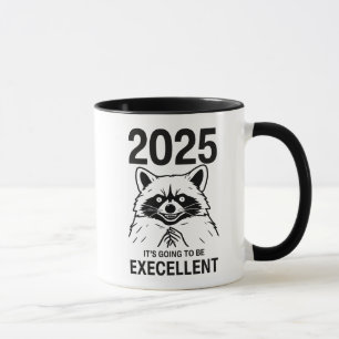Caneca Raccoon Ano Novo 2025 Vai Ser Excelente