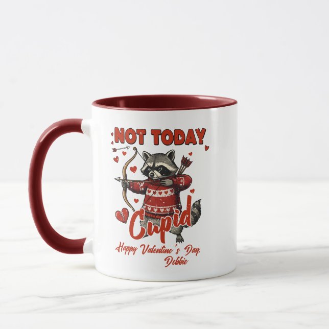 Caneca Raccoon Valentine Mug – Not Today Cupid (Esquerda)