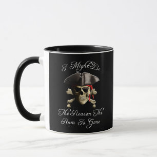 Caneca Raciocina o rum é crânio ido do pirata
