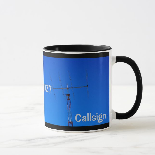 Caneca Rádio amador QRZ e Callsign Mug (Direita)