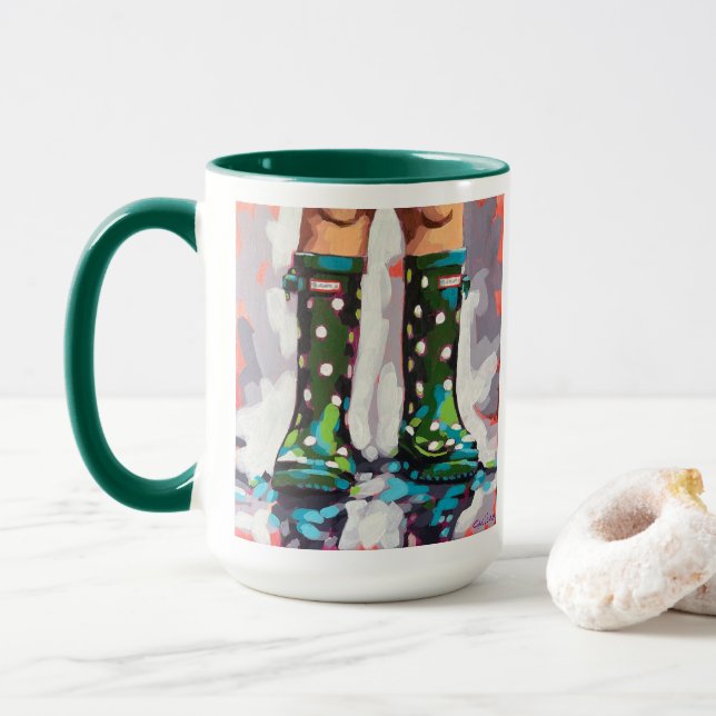 Caneca Rain boots Painting  - Children's Room Decor (Com Donut)