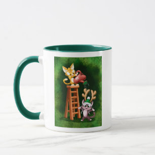 Caneca RAIN DEER CATES por Jeff Willis Art