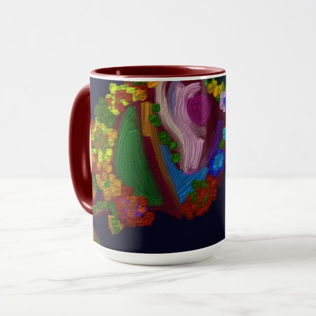 Caneca Rainbow Colored Floral  (Frente Esquerda)