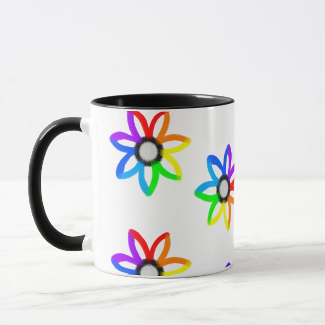 Caneca Rainbow Daisies (Esquerda)