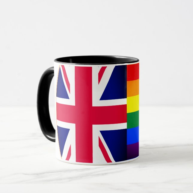 Caneca Rainbow Flag & Pride, comunidade LGBT/Bandeira Bri (Frente Esquerda)
