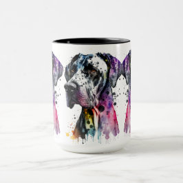 Caneca Rainbow Great Dane Watercolor