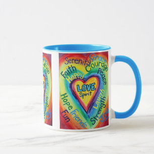 Caneca Rainbow Heart Spirit Words Mug