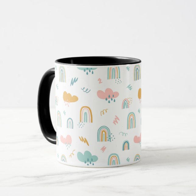 Caneca Rainbow & Rain Cloud Patterno (Frente Esquerda)